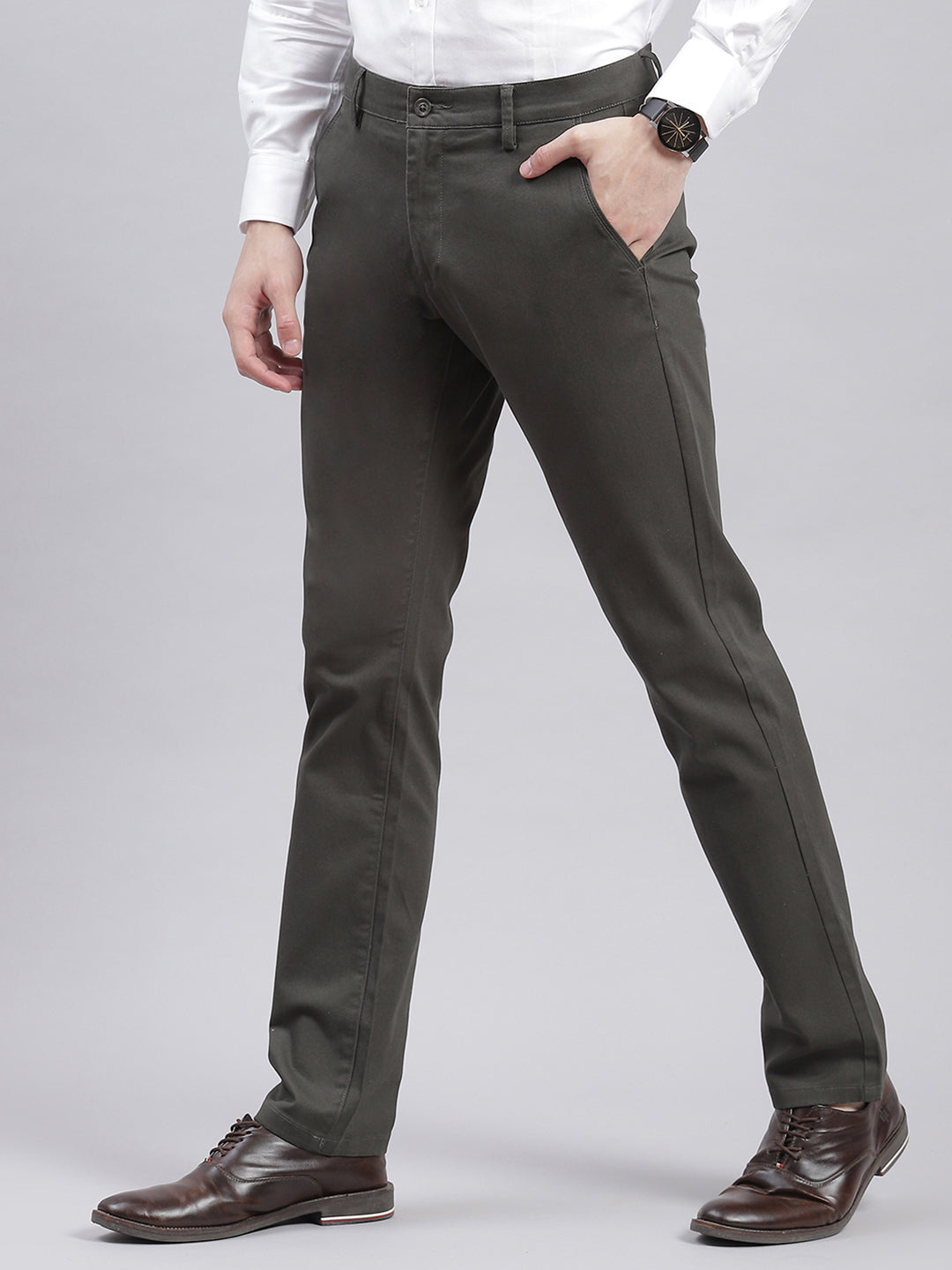 Buy Men Brown Smart Fit Trouser Online in India - Monte Carlo