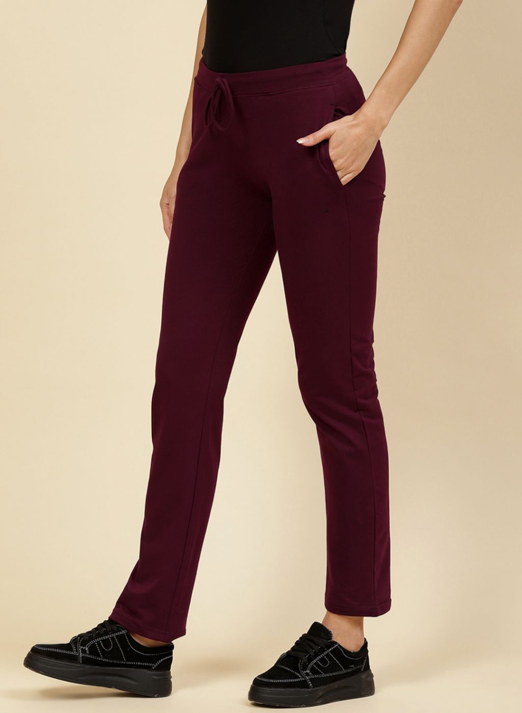 Women Maroon Regular Fit Lower