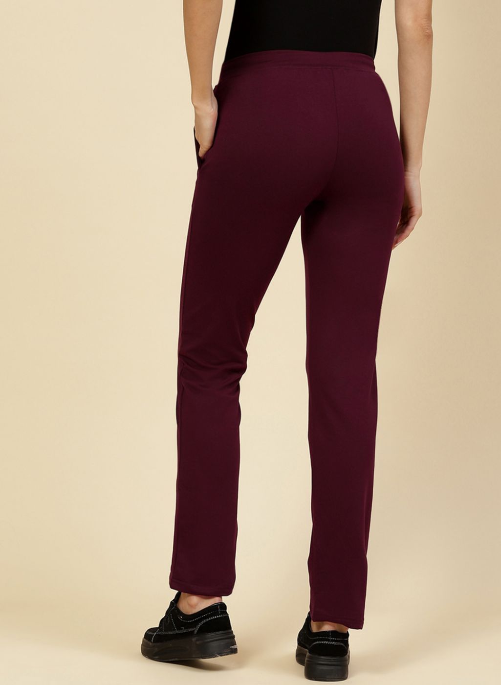 Women Maroon Regular Fit Lower