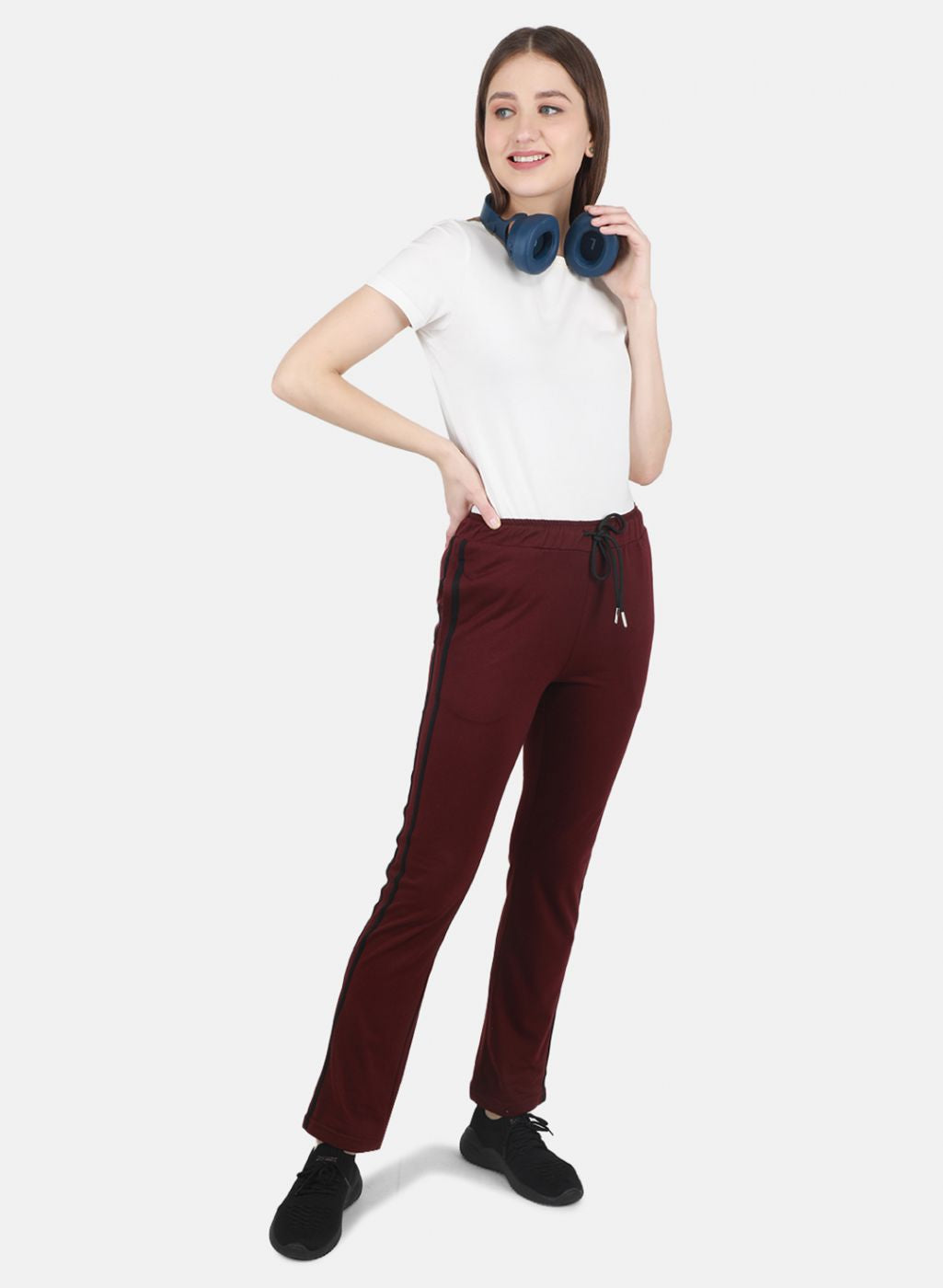 Women Maroon Regular Fit Lower