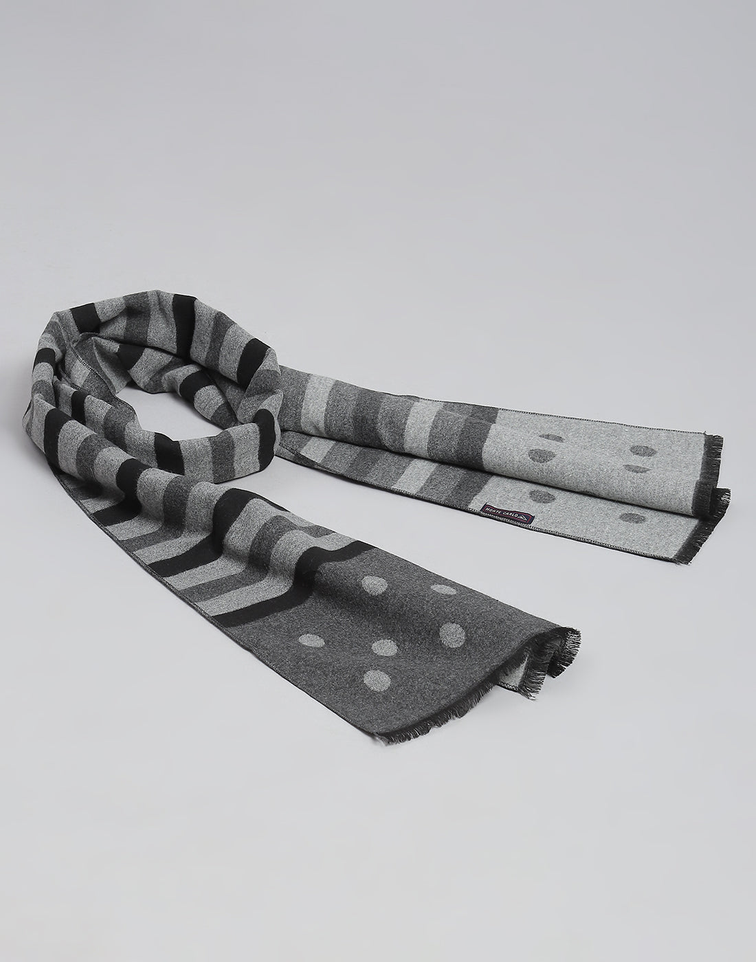 Men Grey Melange Stripe Muffler