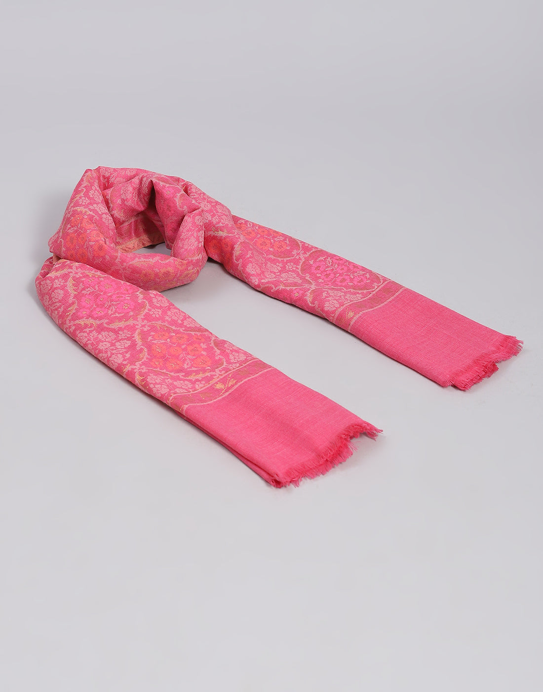 Women Pink Self Design Shawl