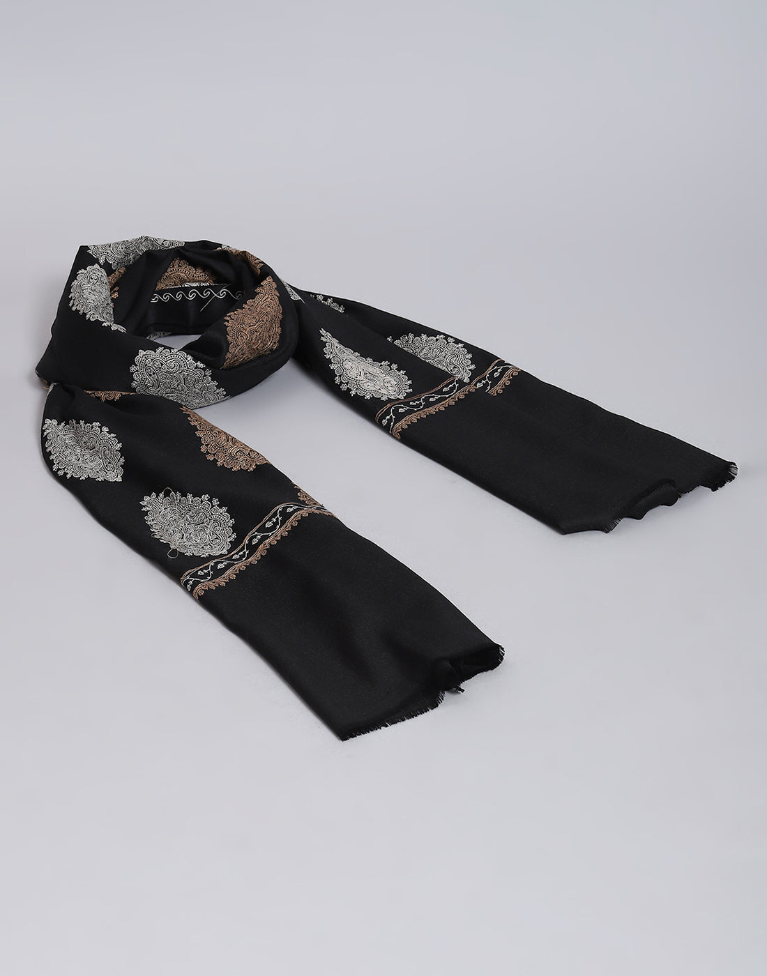 Women Black Self Design Shawl