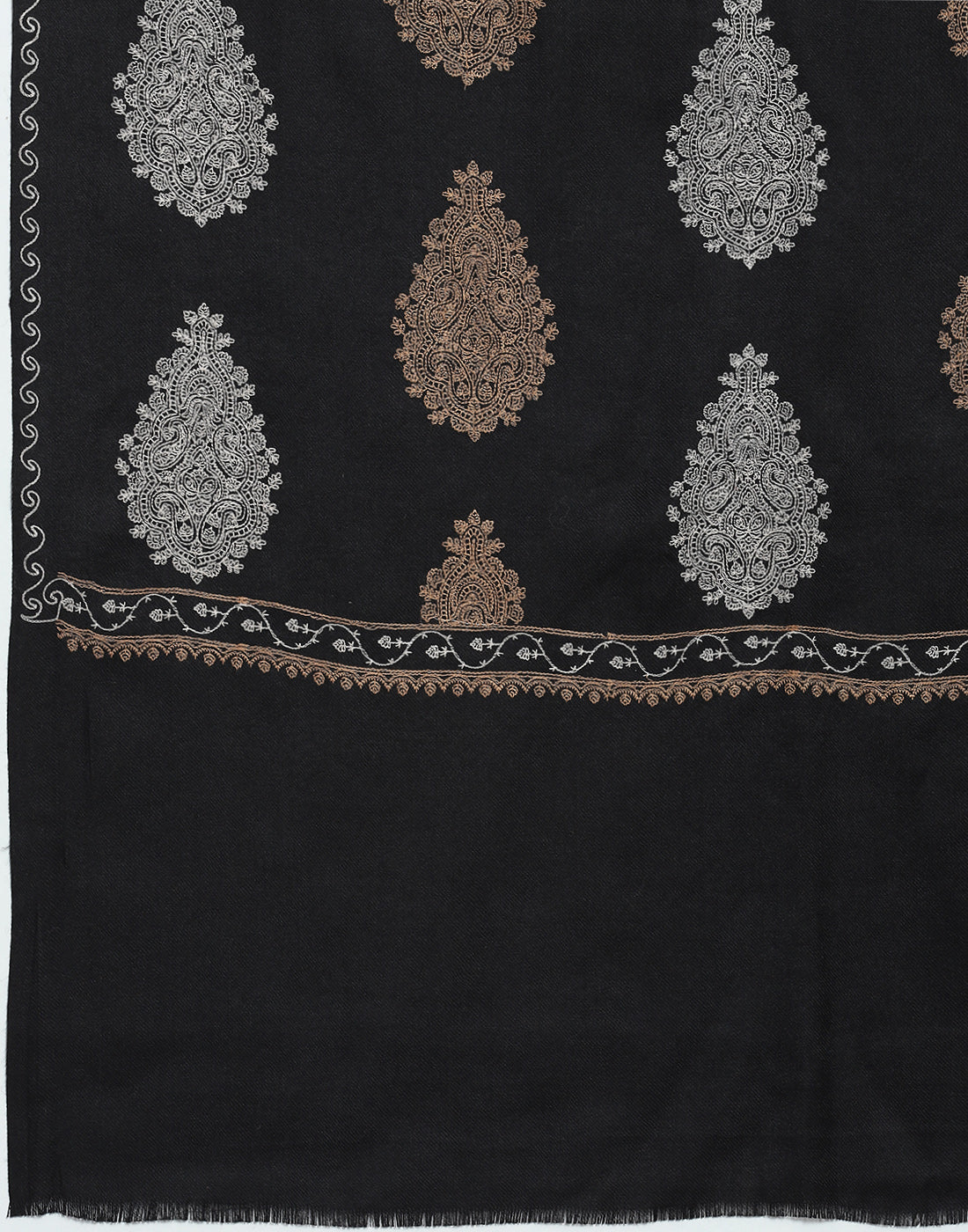 Women Black Self Design Shawl