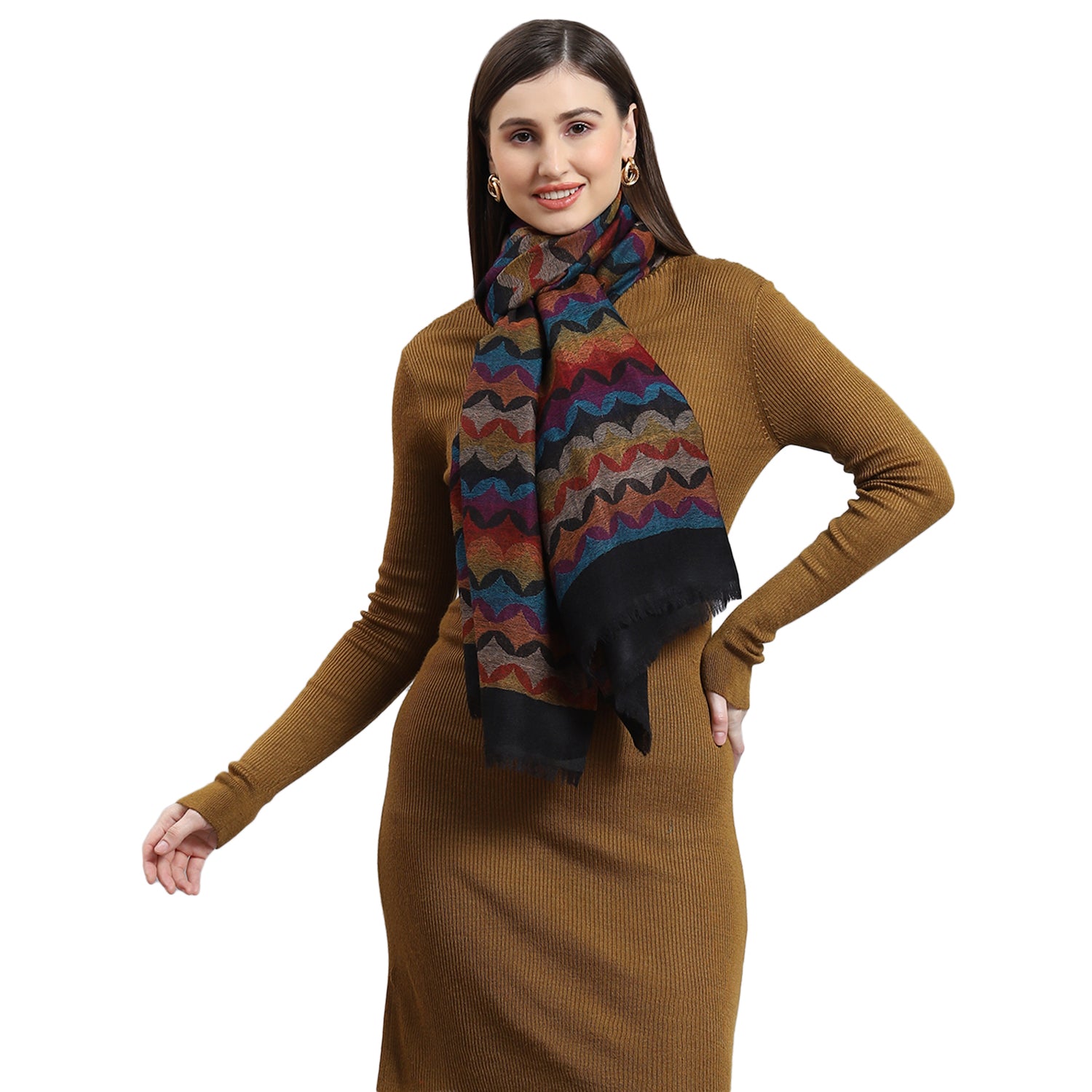 Women Multicolor Self Design Stole