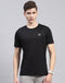 Men Black Solid Round Neck Half Sleeve T-Shirt