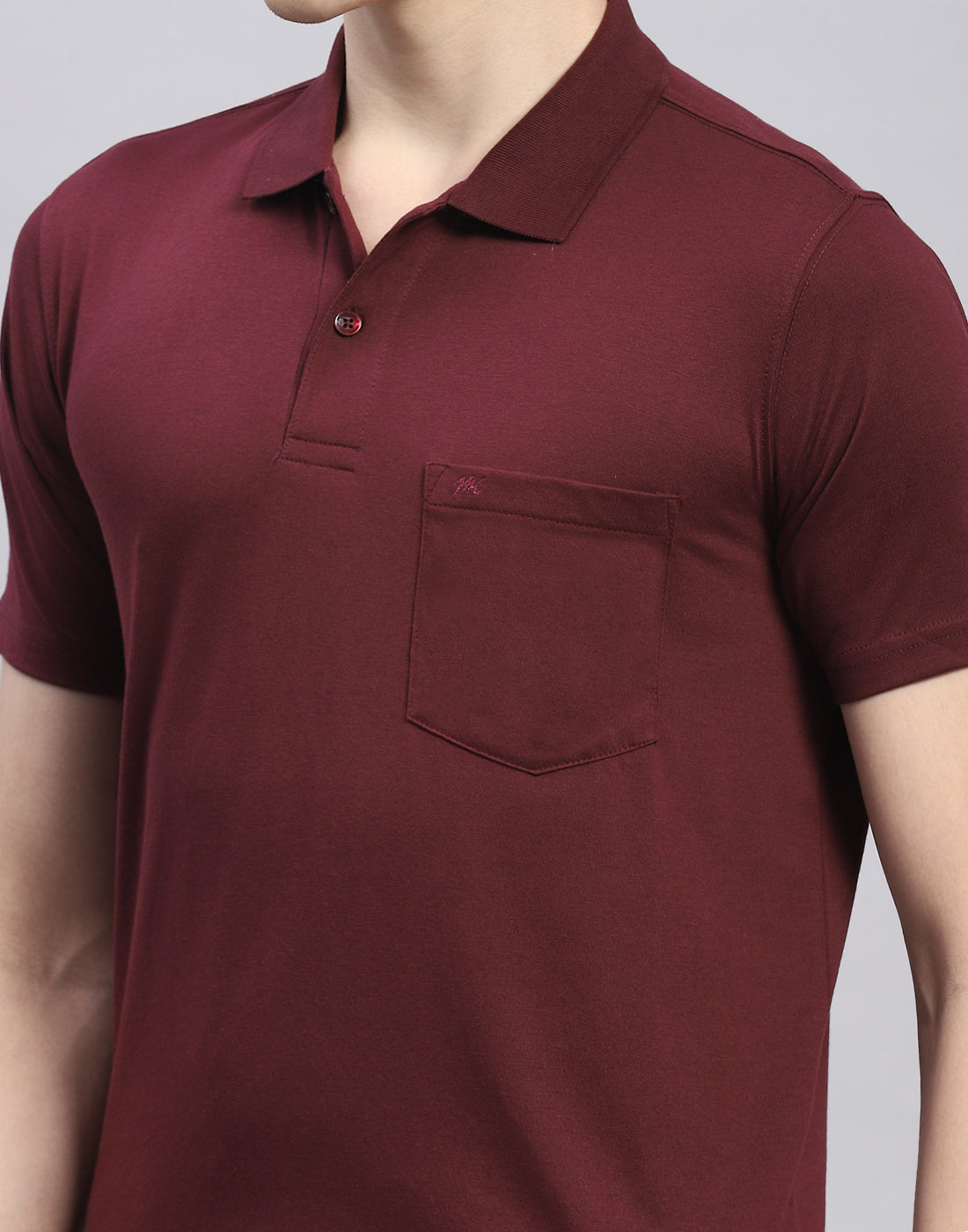 Men Maroon Solid Polo Collar Half Sleeve T-Shirt