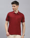 Men Maroon Solid Polo Collar Half Sleeve T-Shirt