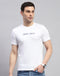 Men White Solid Round Neck Half Sleeve T-Shirt