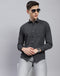 Men Black Printed Spread Collar Full Sleeve Shirt