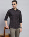 Men Navy Blue Printed Spread Collar Full Sleeve Shirt