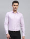 Men Purple Solid Spread Collar Full Sleeve Shirt