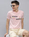 Men Pink Printed Round Neck Half Sleeve T-Shirt