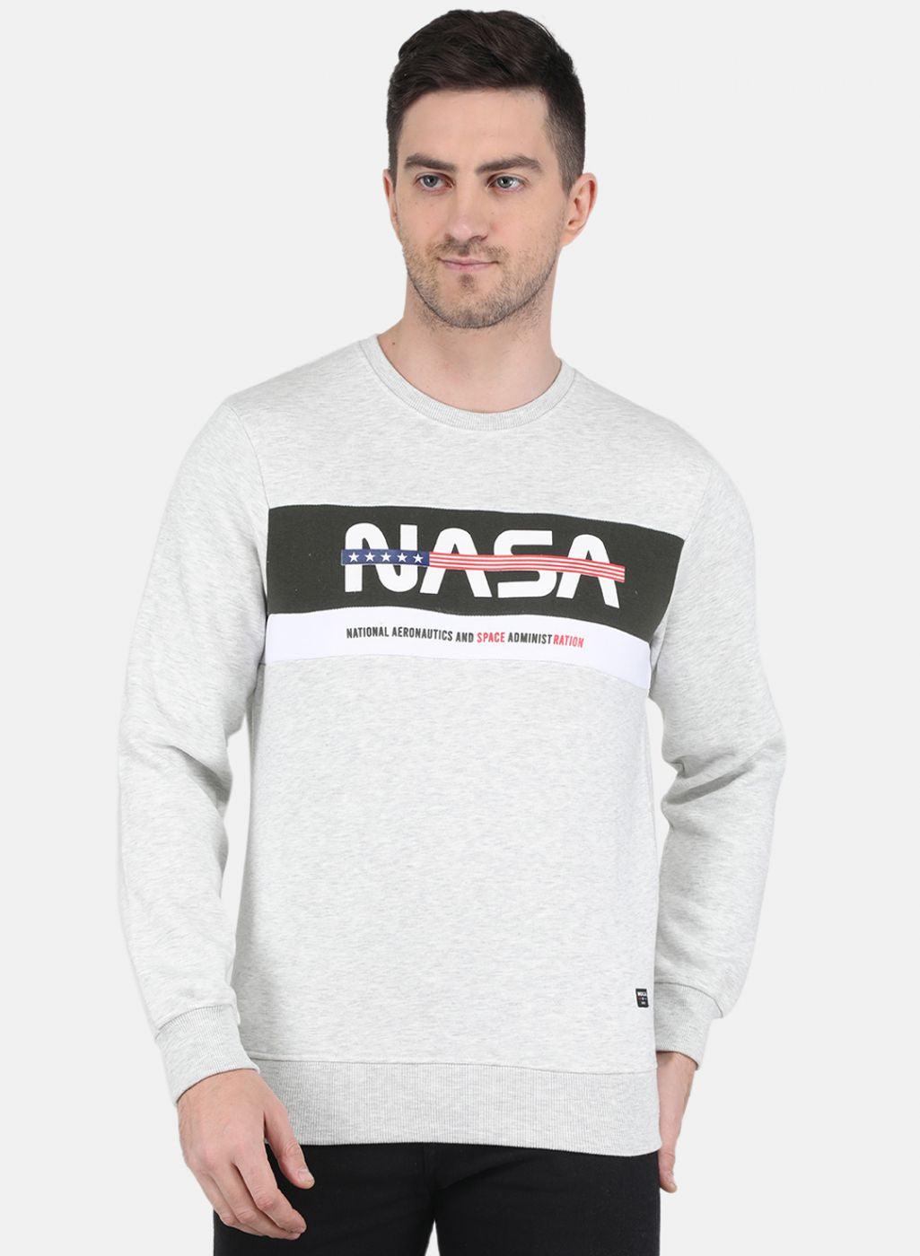 Men Grey Solid Sweatshirt