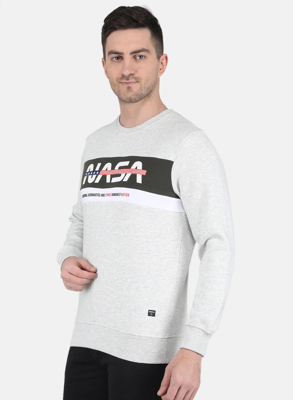 Men Grey Solid Sweatshirt