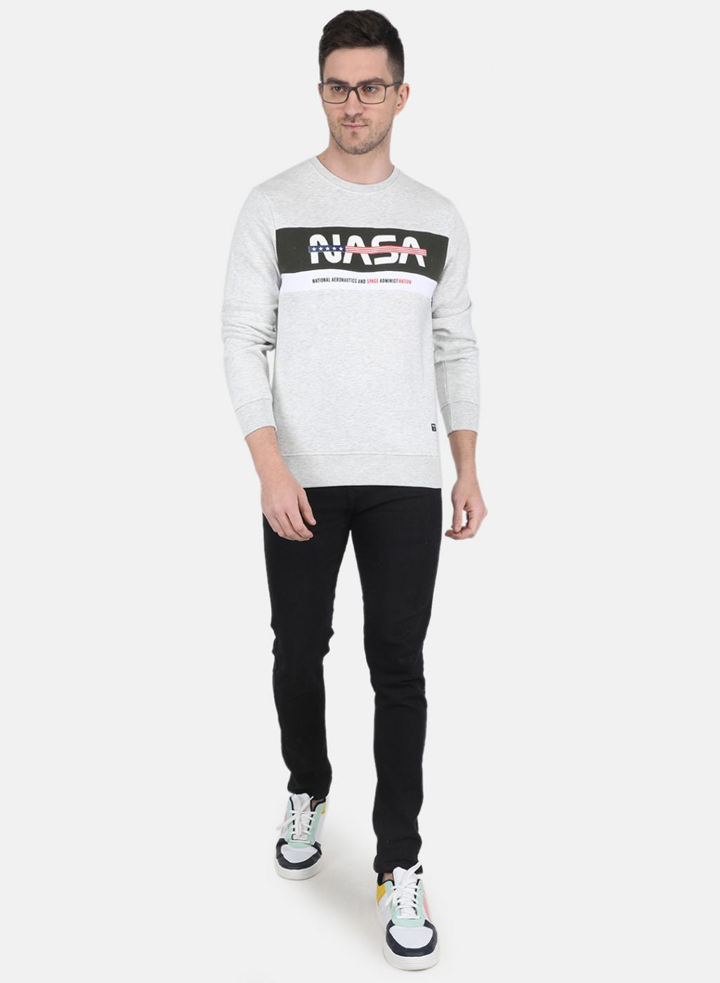 Men Grey Solid Sweatshirt