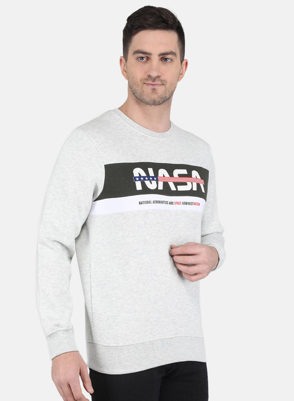 Men Grey Solid Sweatshirt