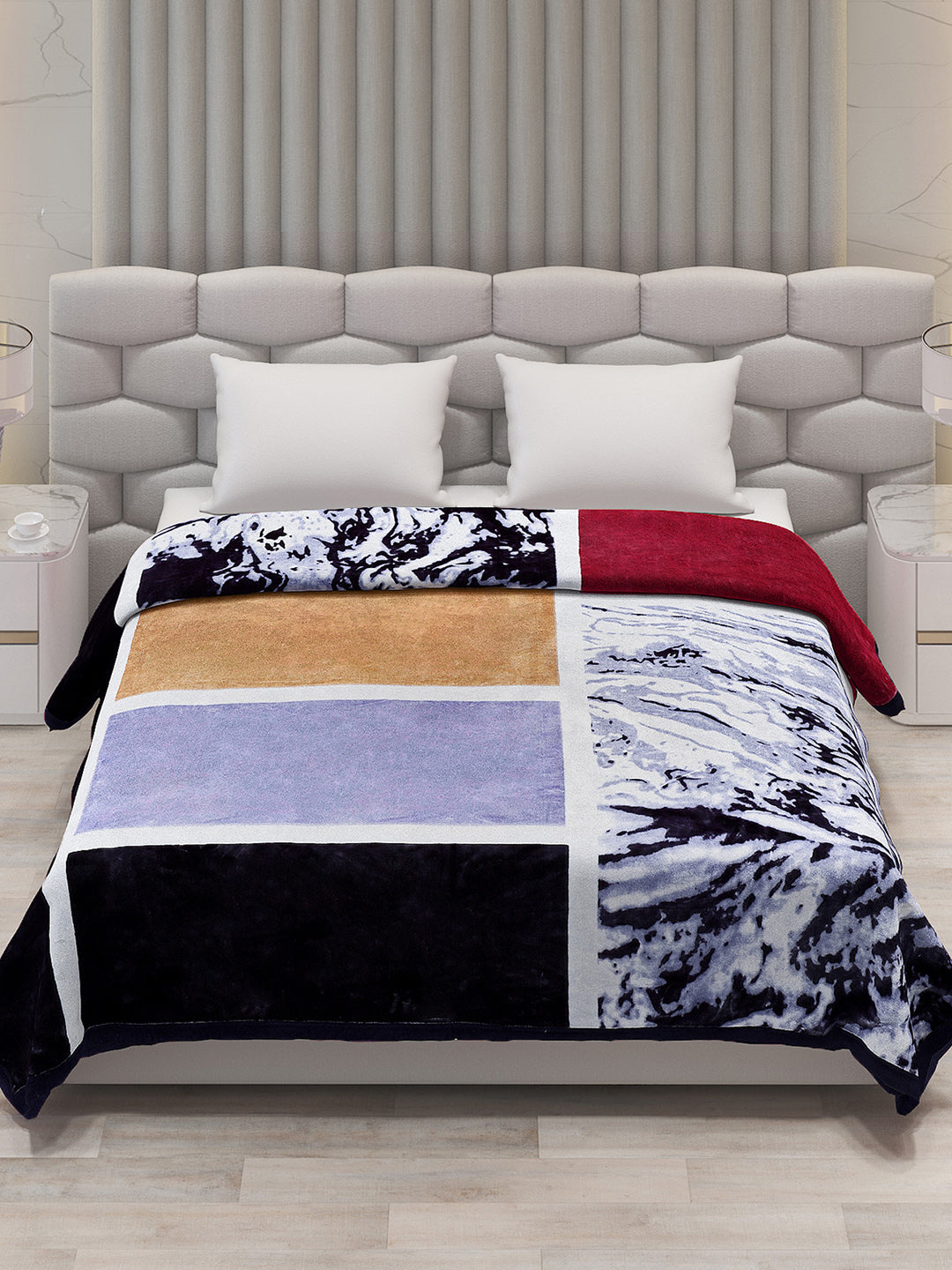 Printed Double Bed Blanket for Mild Winter -2 Ply