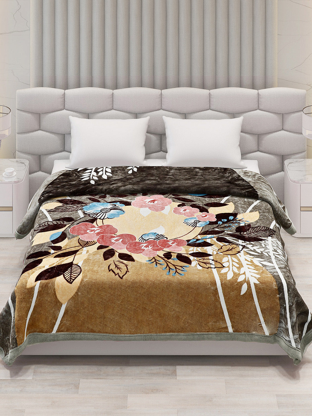 Printed Double Bed Blanket for Mild Winter -2 Ply