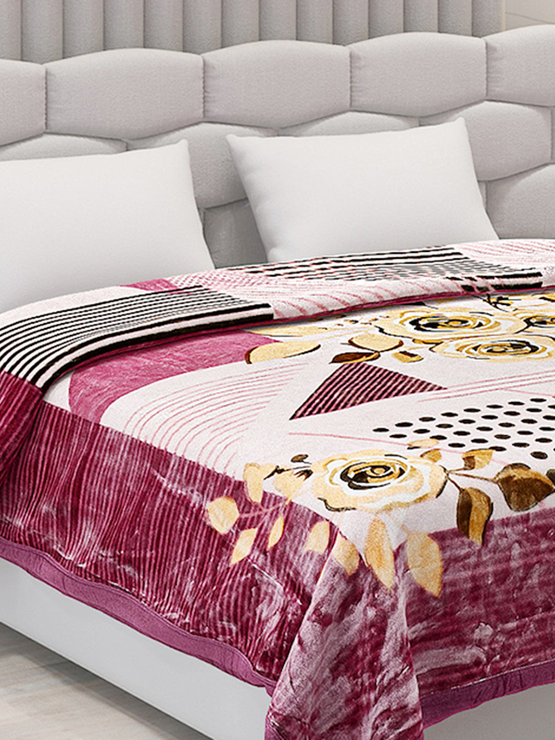 Printed Double Bed Blanket for Mild Winter -2 Ply