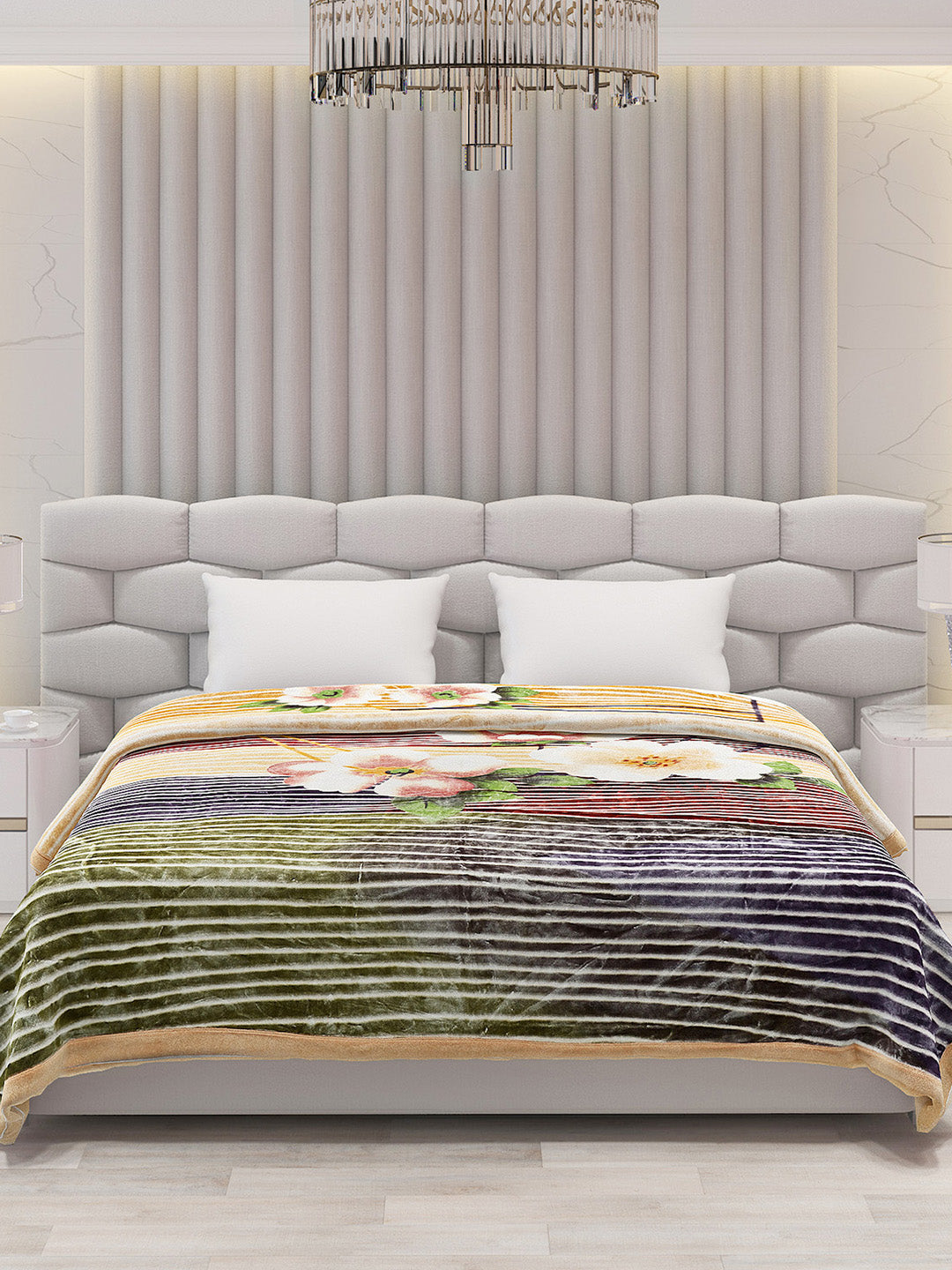 Printed Double Bed Blanket for Mild Winter -2 Ply