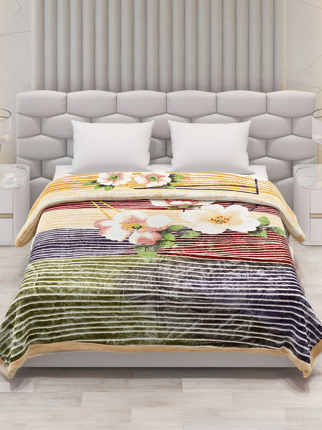 Printed Double Bed Blanket for Mild Winter -2 Ply