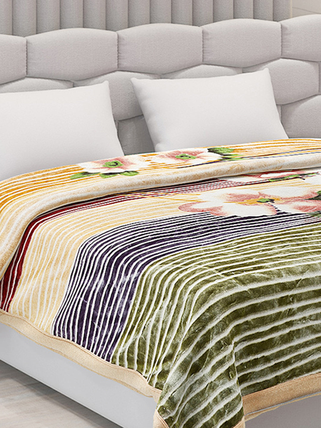 Printed Double Bed Blanket for Mild Winter -2 Ply