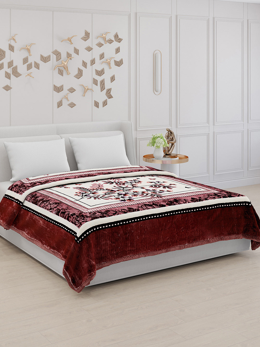 Printed Double Bed Blanket for Mild Winter -1 Ply