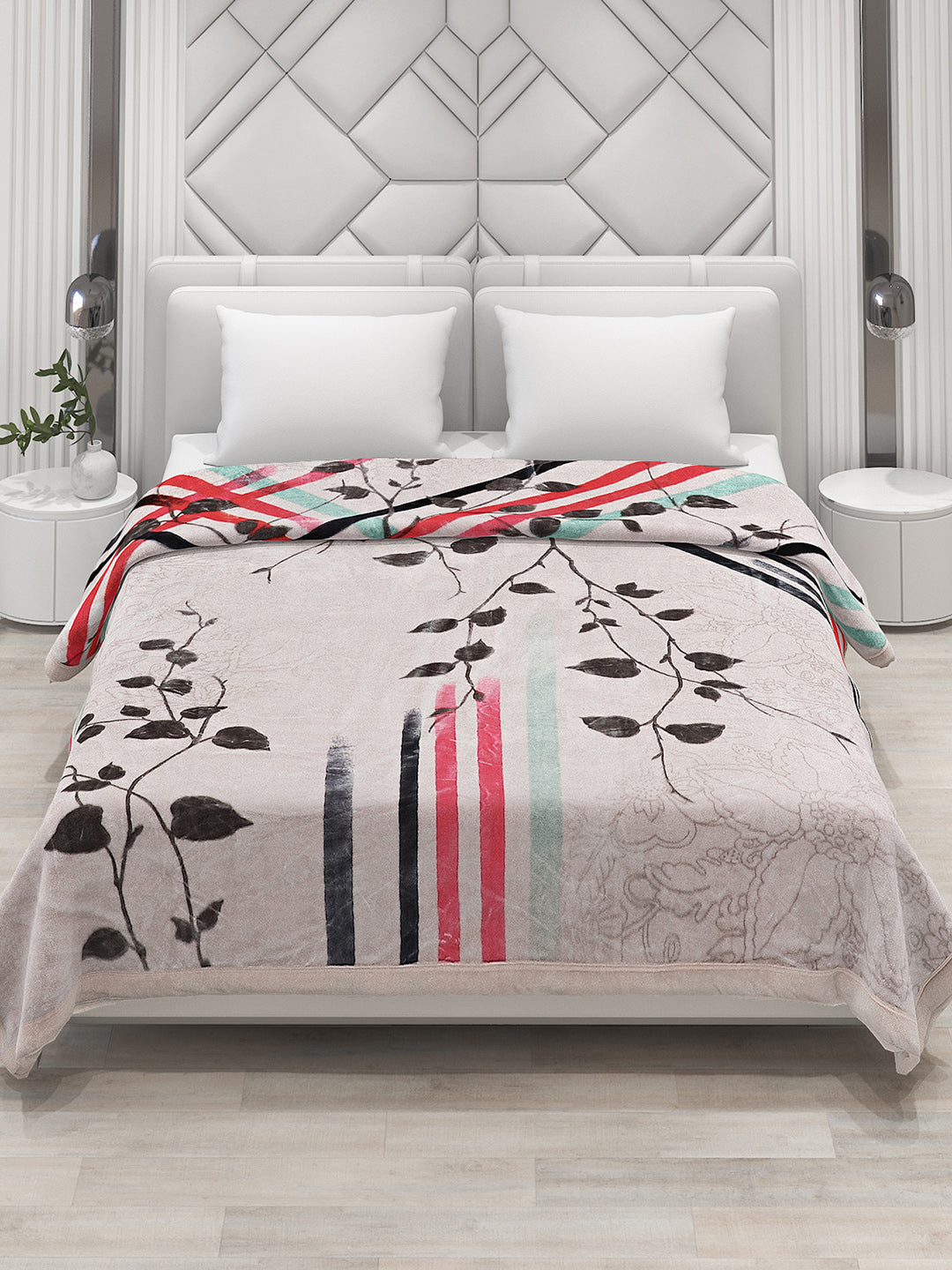 Printed Double Bed Blanket for Heavy Winter -3 Ply