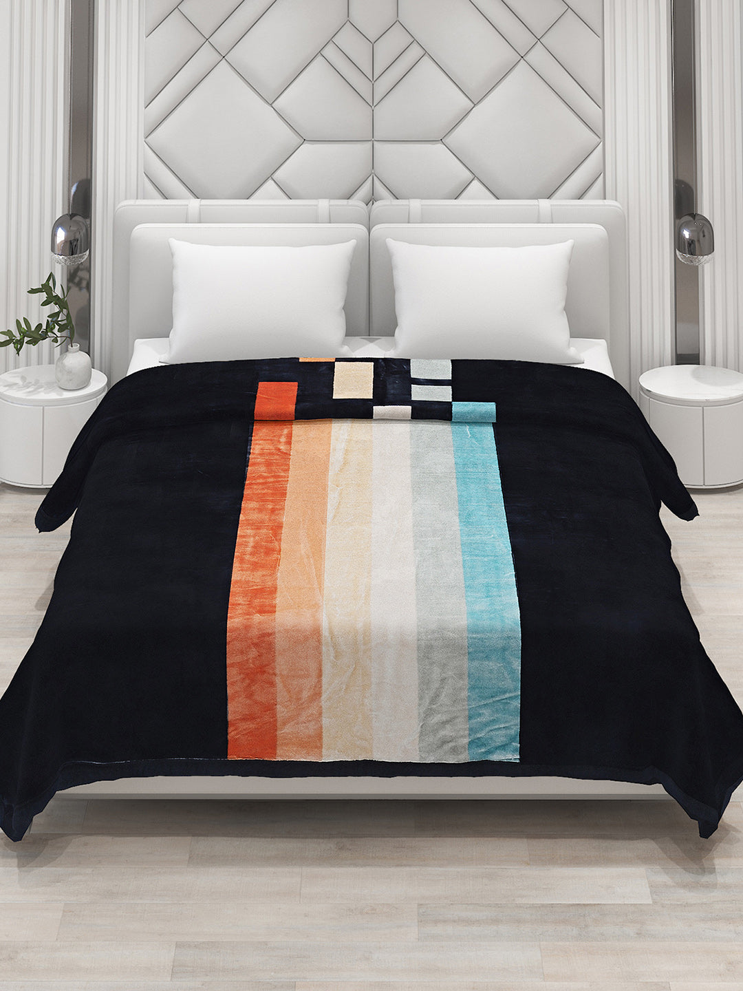 Printed Double Bed Blanket for Heavy Winter -3 Ply