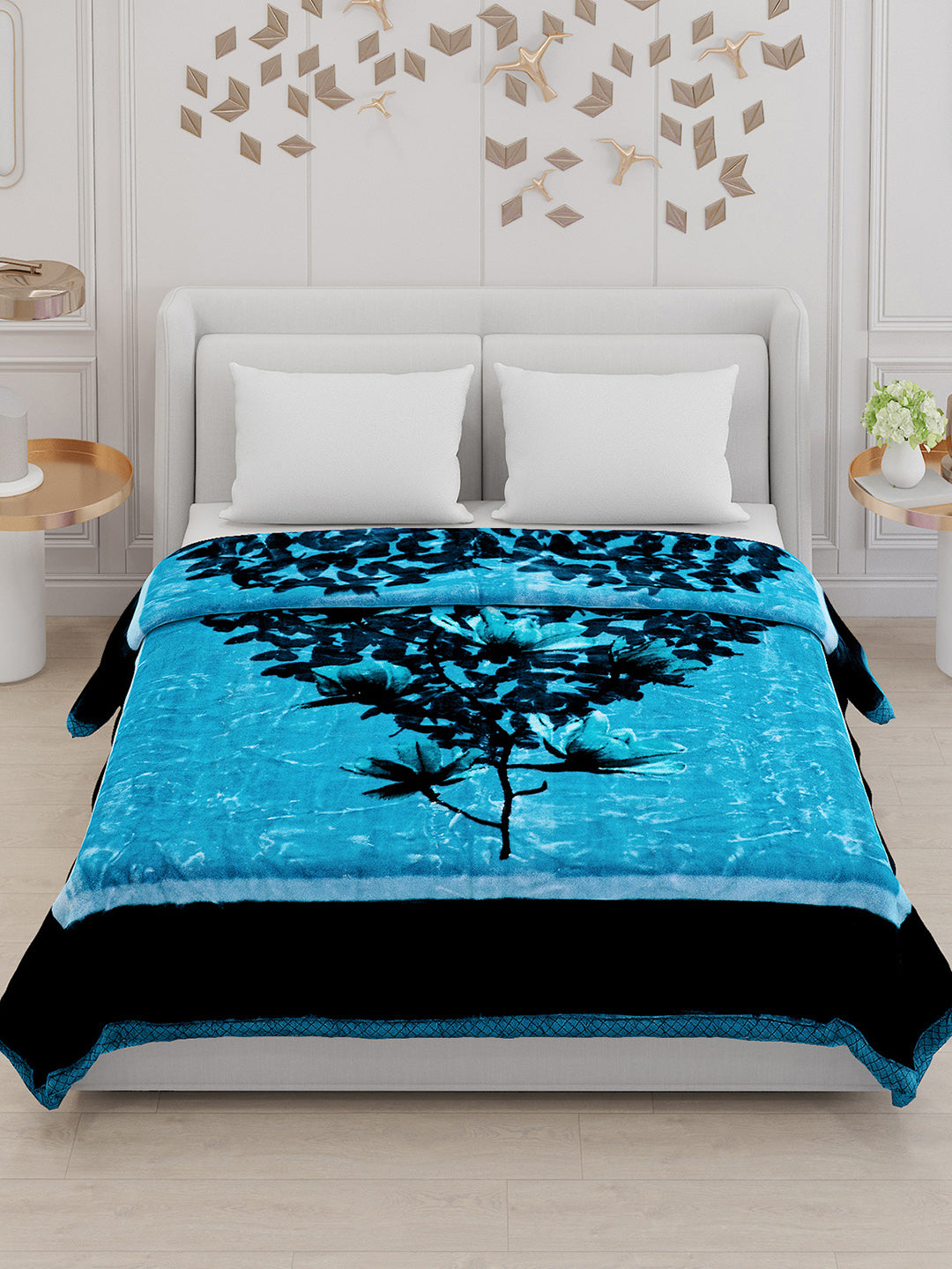 Printed Double Bed Blanket for Mild Winter -2 Ply