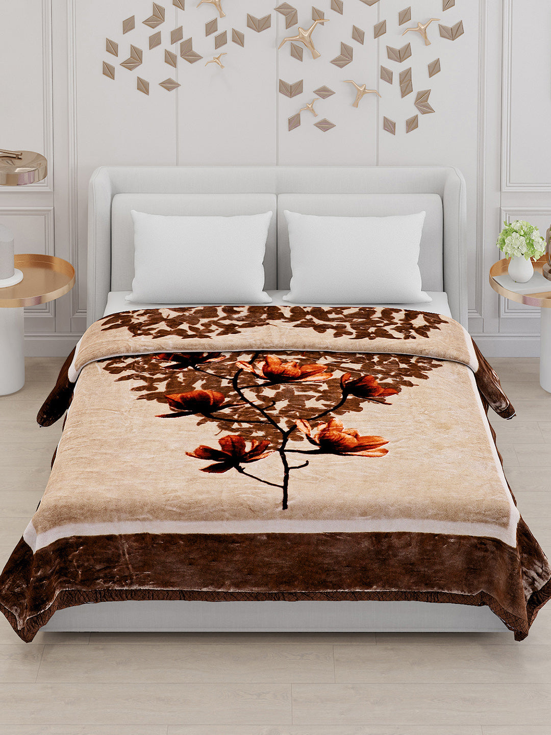 Printed Double Bed Blanket for Mild Winter -2 Ply