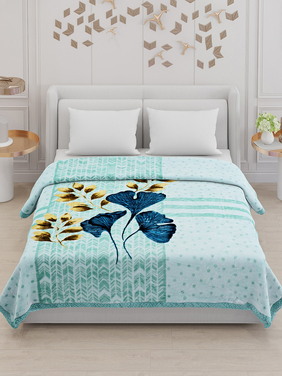 Printed Double Bed Blanket for Mild Winter -2 Ply