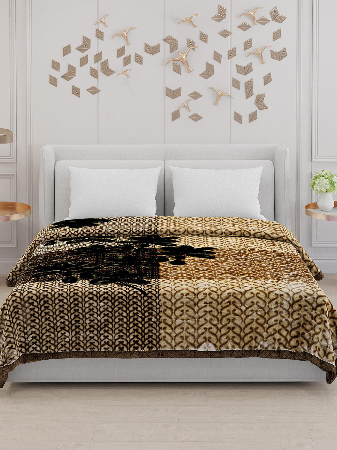 Printed Double Bed Blanket for Mild Winter -2 Ply