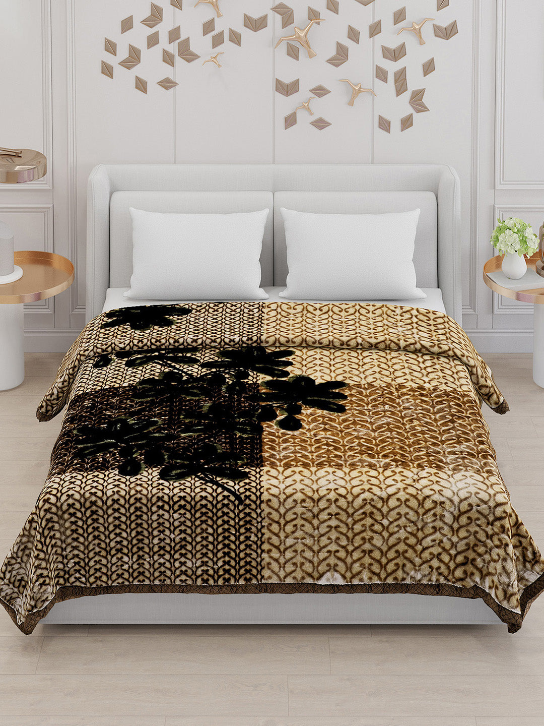 Printed Double Bed Blanket for Mild Winter -2 Ply