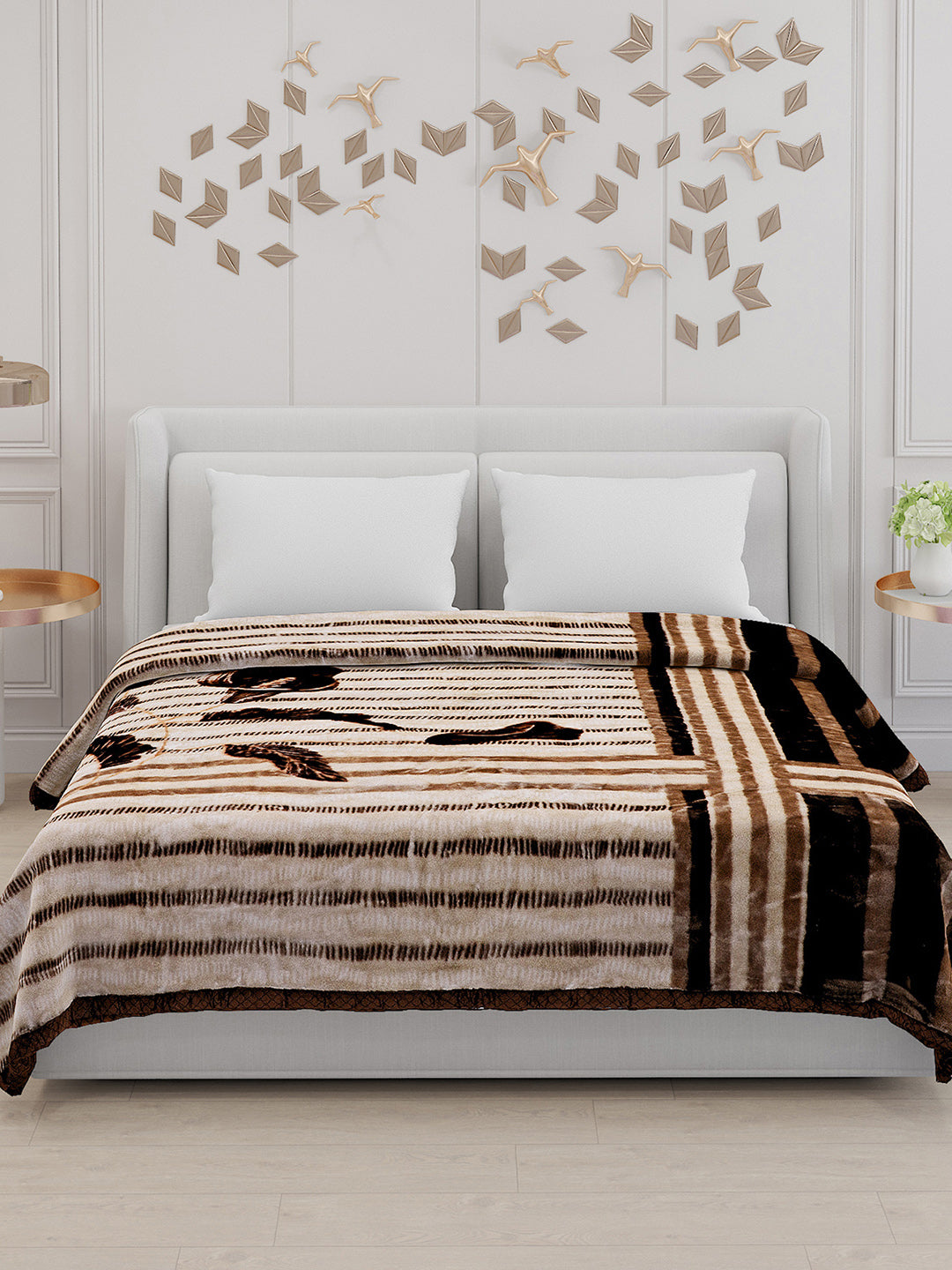 Printed Double Bed Blanket for Mild Winter -2 Ply