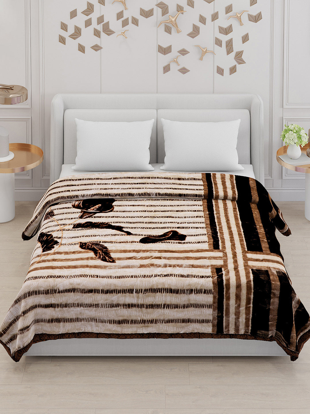 Printed Double Bed Blanket for Mild Winter -2 Ply