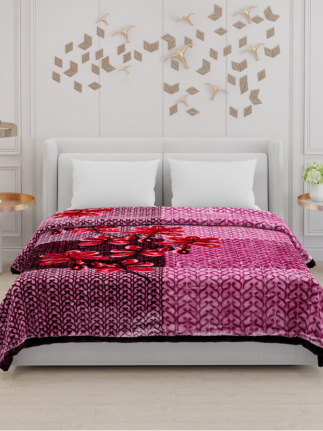 Printed Double Bed Blanket for Mild Winter -2 Ply