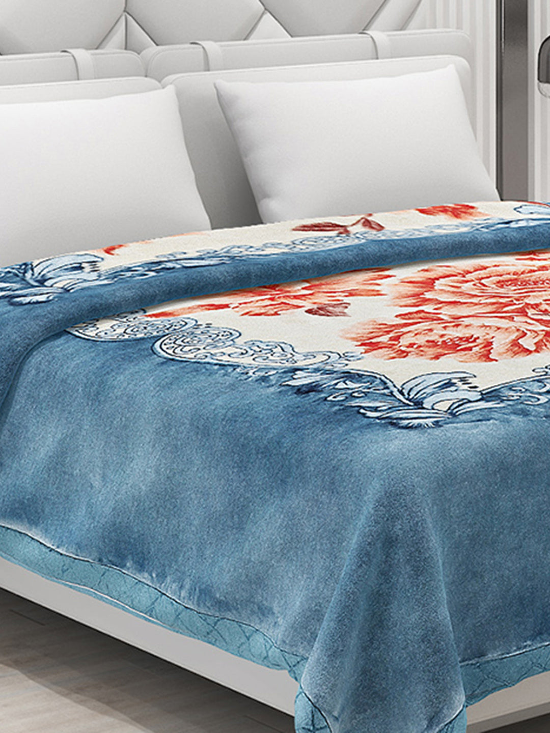 Printed Double Bed Blanket for Heavy Winter -3 Ply