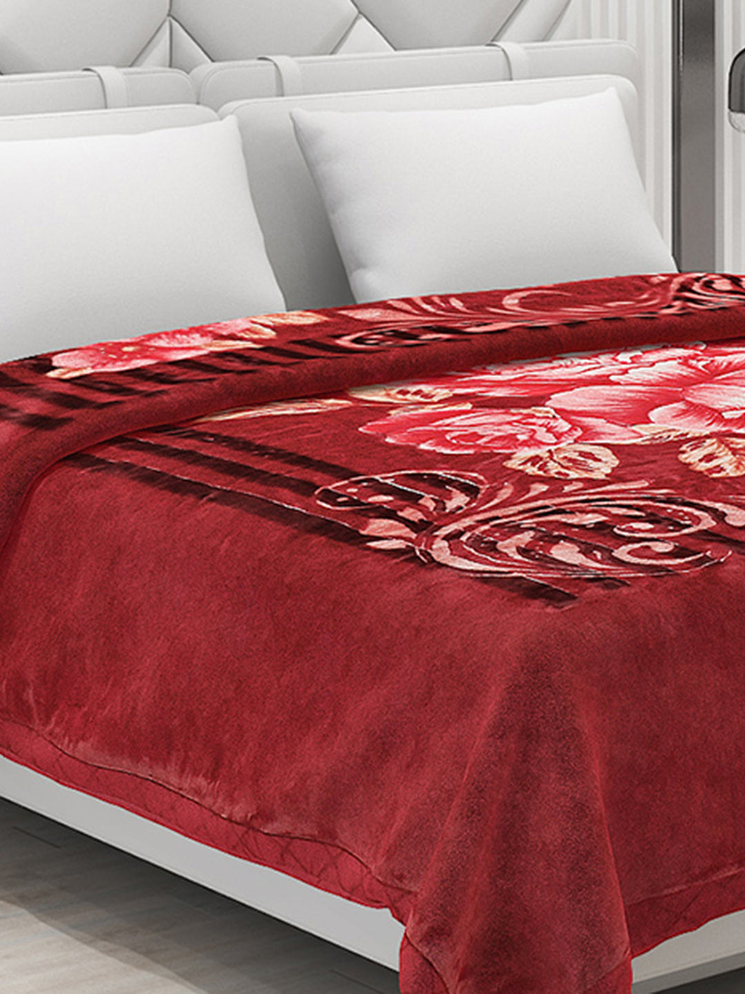 Printed Double Bed Blanket for Heavy Winter -3 Ply