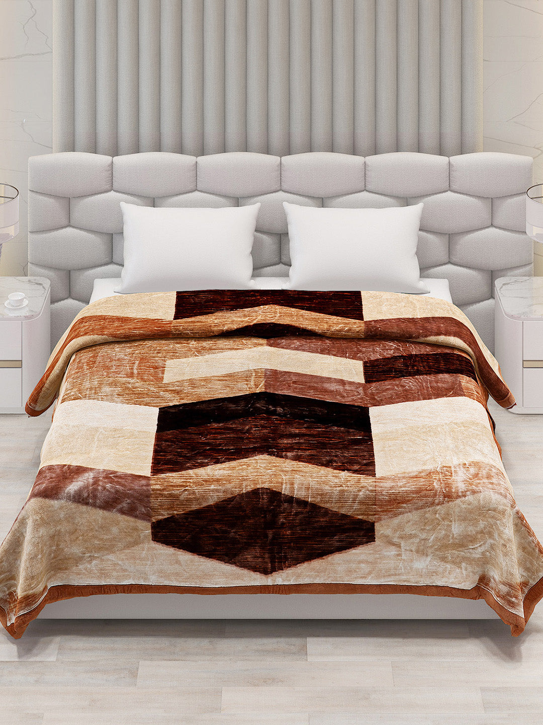 Printed Double Bed Blanket for Heavy Winter -3 Ply