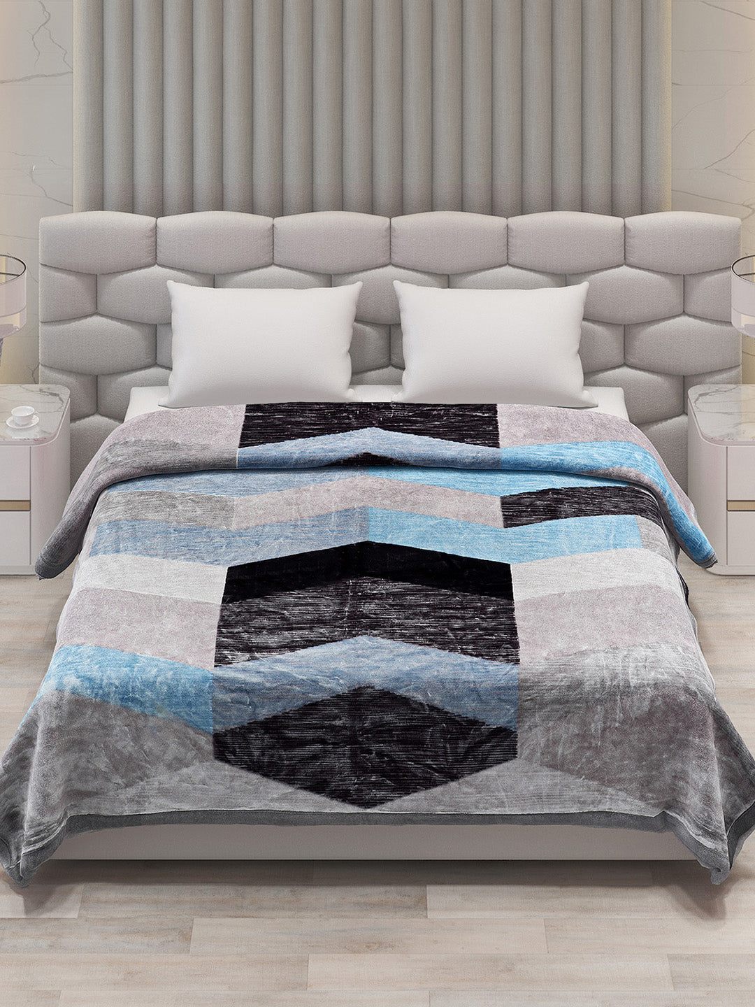 Printed Double Bed Blanket for Heavy Winter -3 Ply