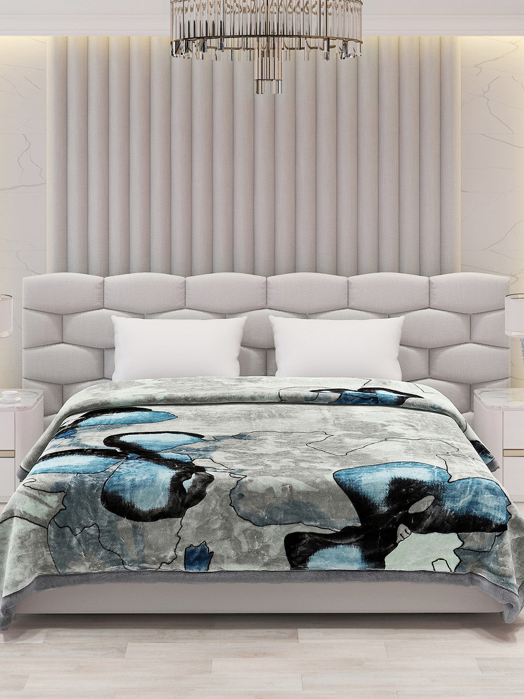 Printed Double Bed Blanket for Heavy Winter -3 Ply