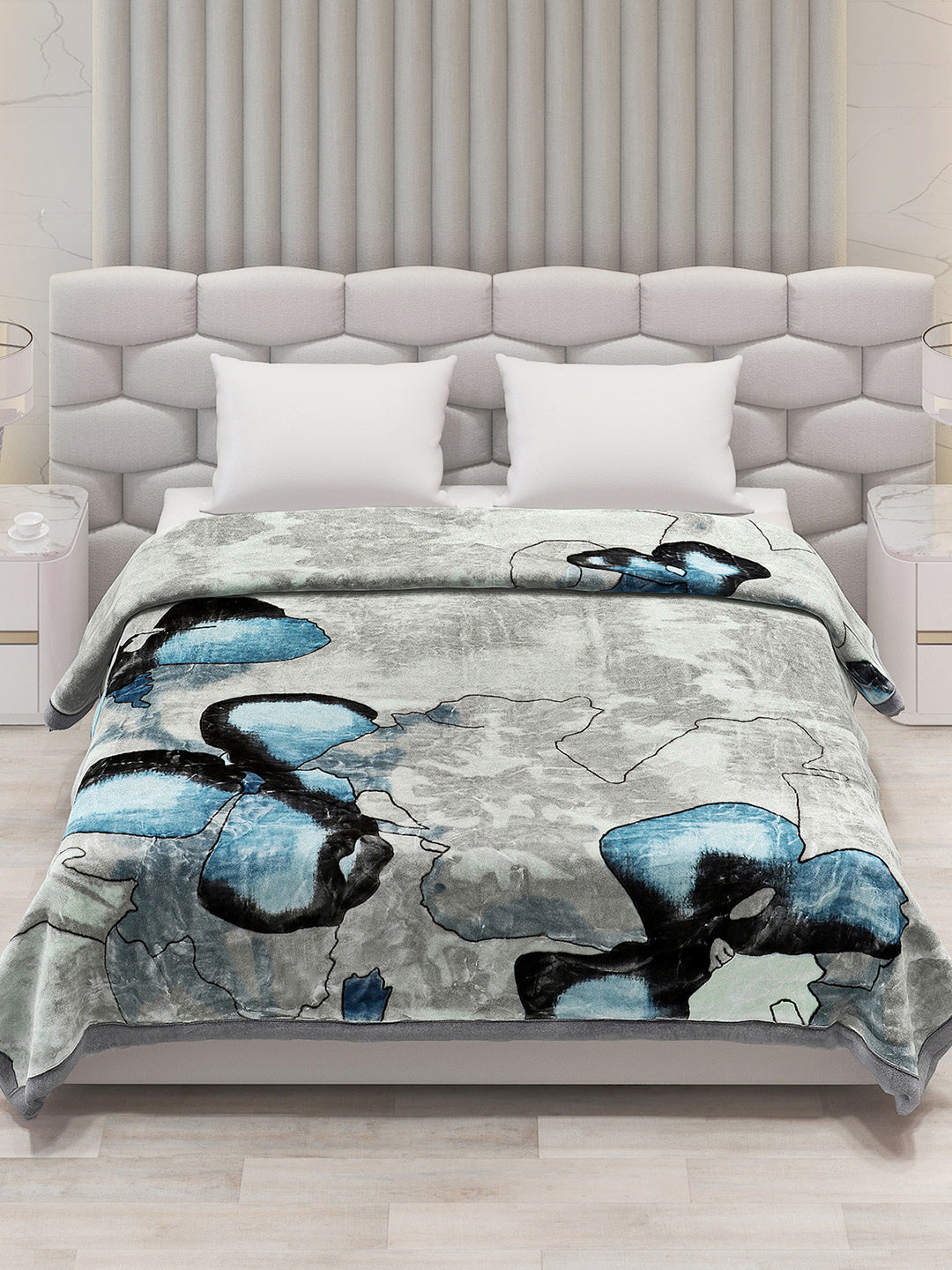 Printed Double Bed Blanket for Heavy Winter -3 Ply