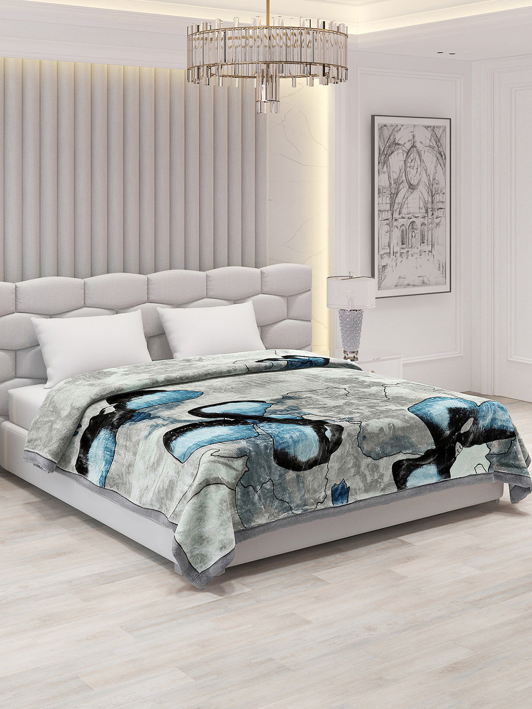 Printed Double Bed Blanket for Heavy Winter -3 Ply