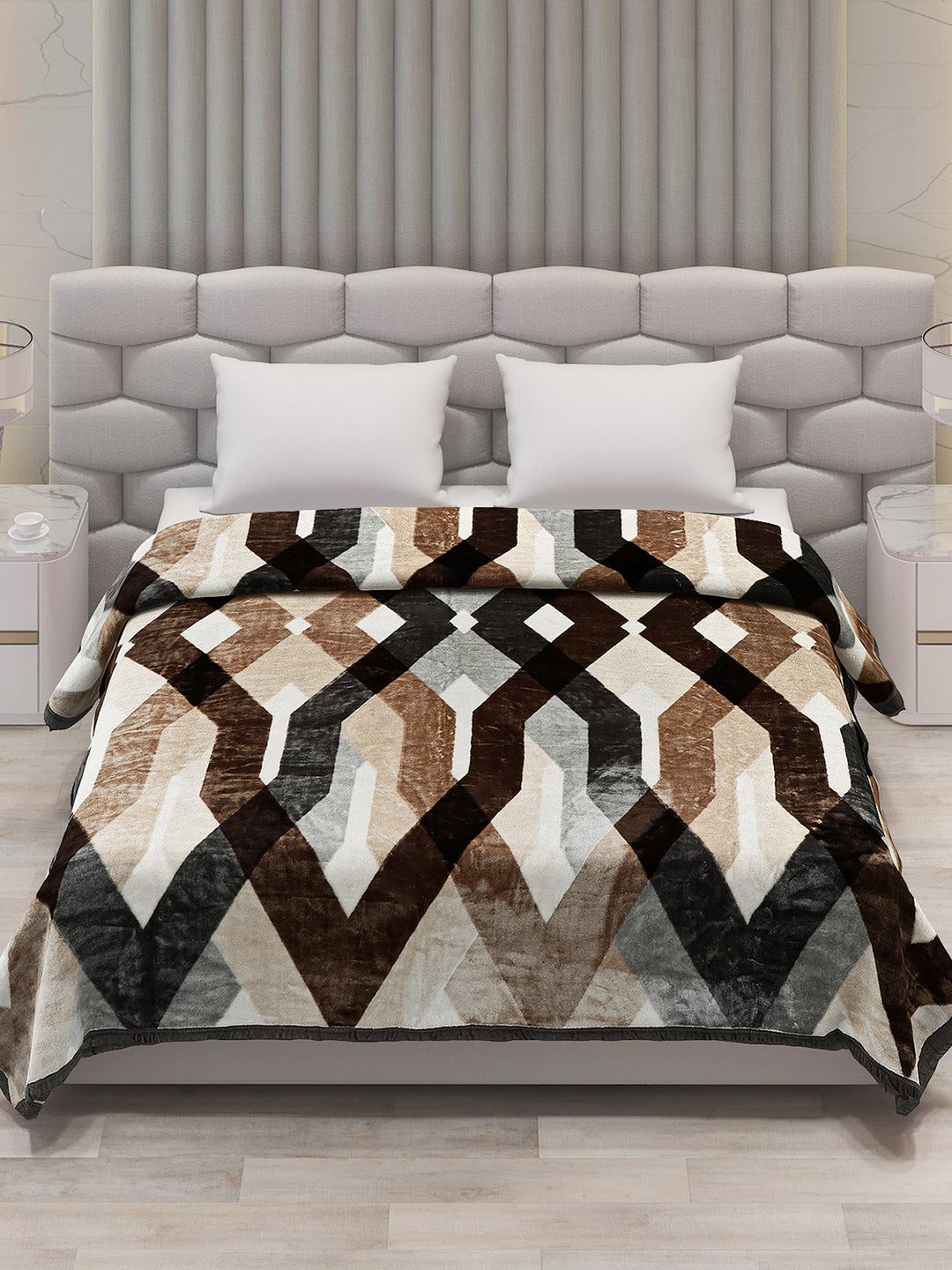 Printed Double Bed Blanket for Mild Winter -1 Ply