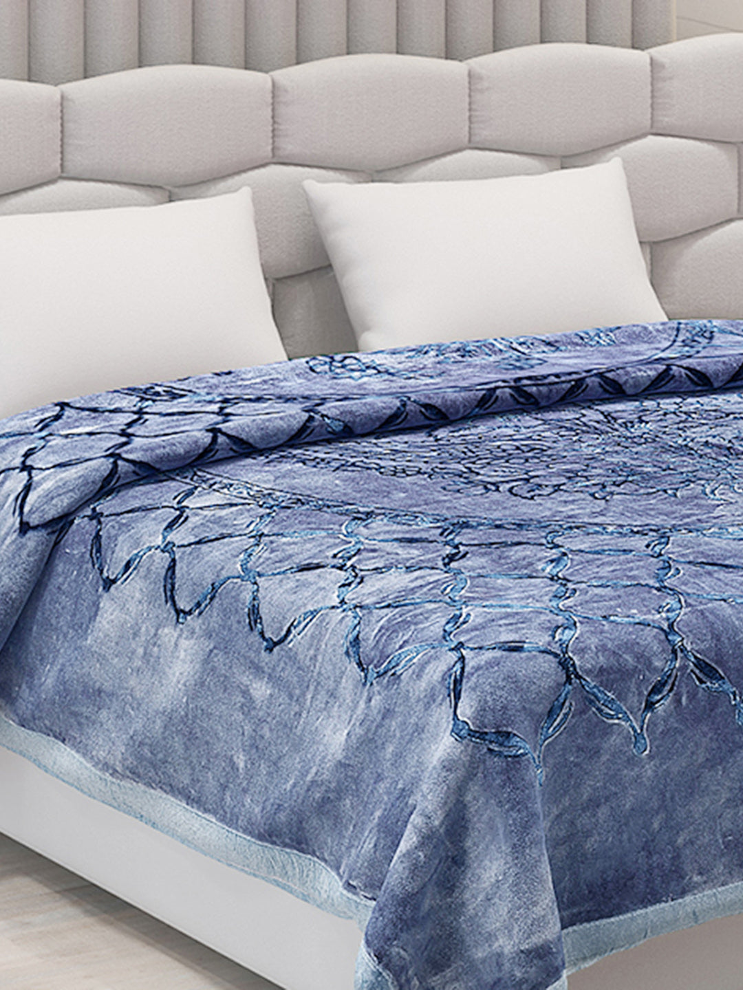 Printed Double Bed Blanket for Heavy Winter -2 Ply