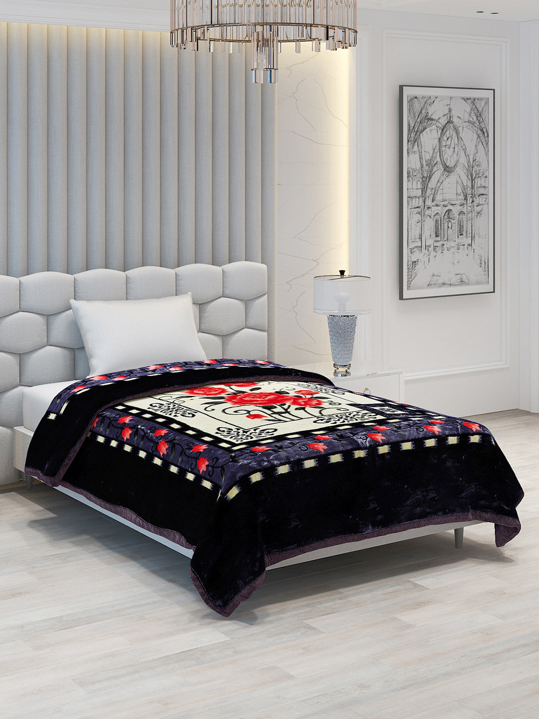 Printed Single Bed Blanket for Heavy Winter -1 Ply