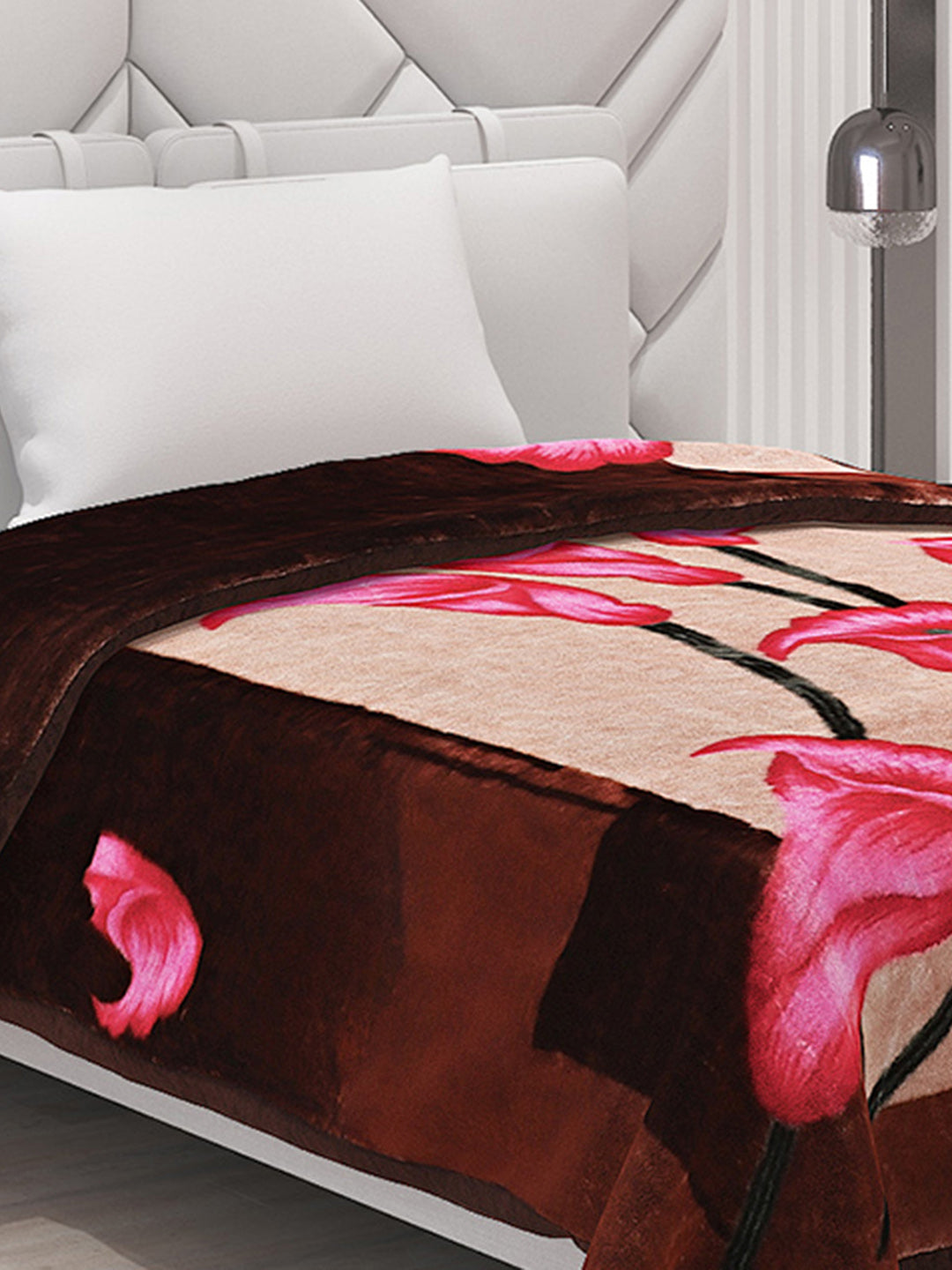 Printed Single Bed Mink Blanket for Mild Winter -1 Ply