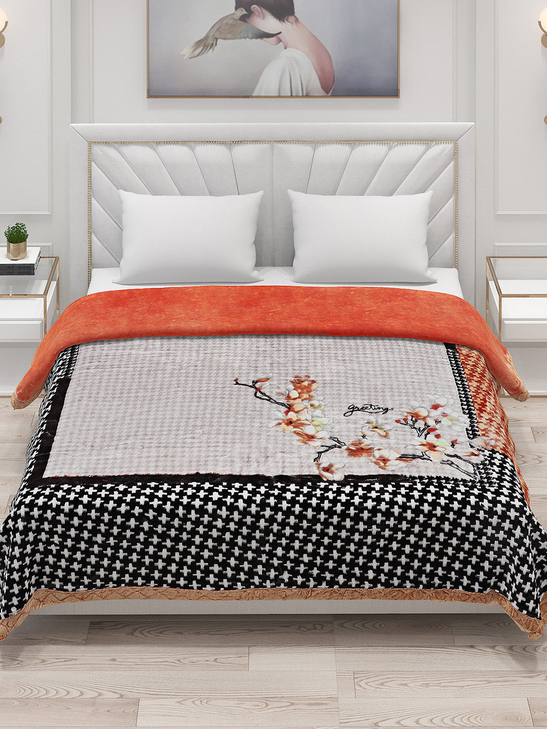 Printed Double Bed Blanket for Heavy Winter -2 Ply